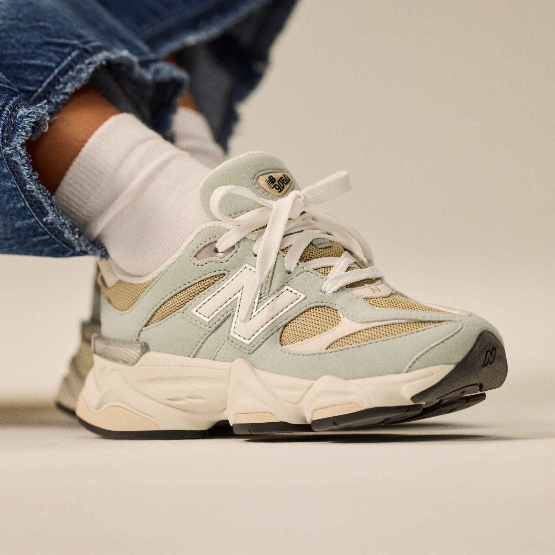 Close up of child wearing a grey 9060